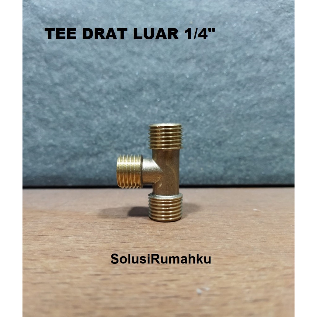 [ JKU ] TEE DRAT LUAR 1/4" / TEE DRAT LUAR 1/4 INCH ( DRAT LUAR 3 SISI )