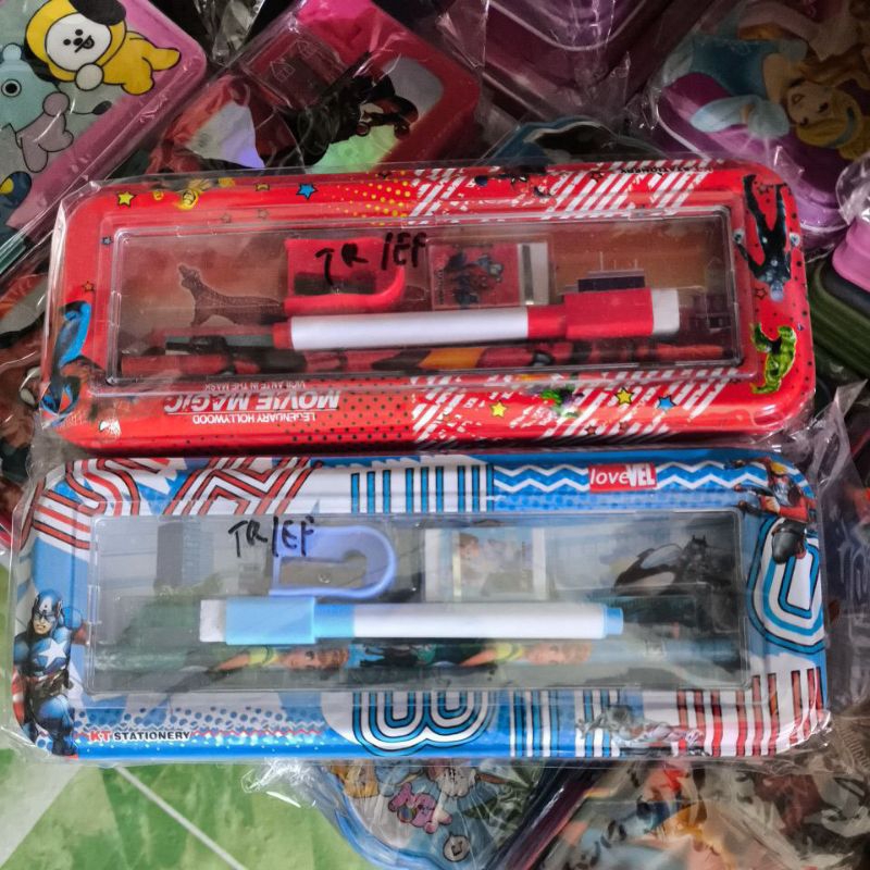 

Tempat pensil 1 set dengan isi lengkap, Tempat Pensil seng 1 set lengkap