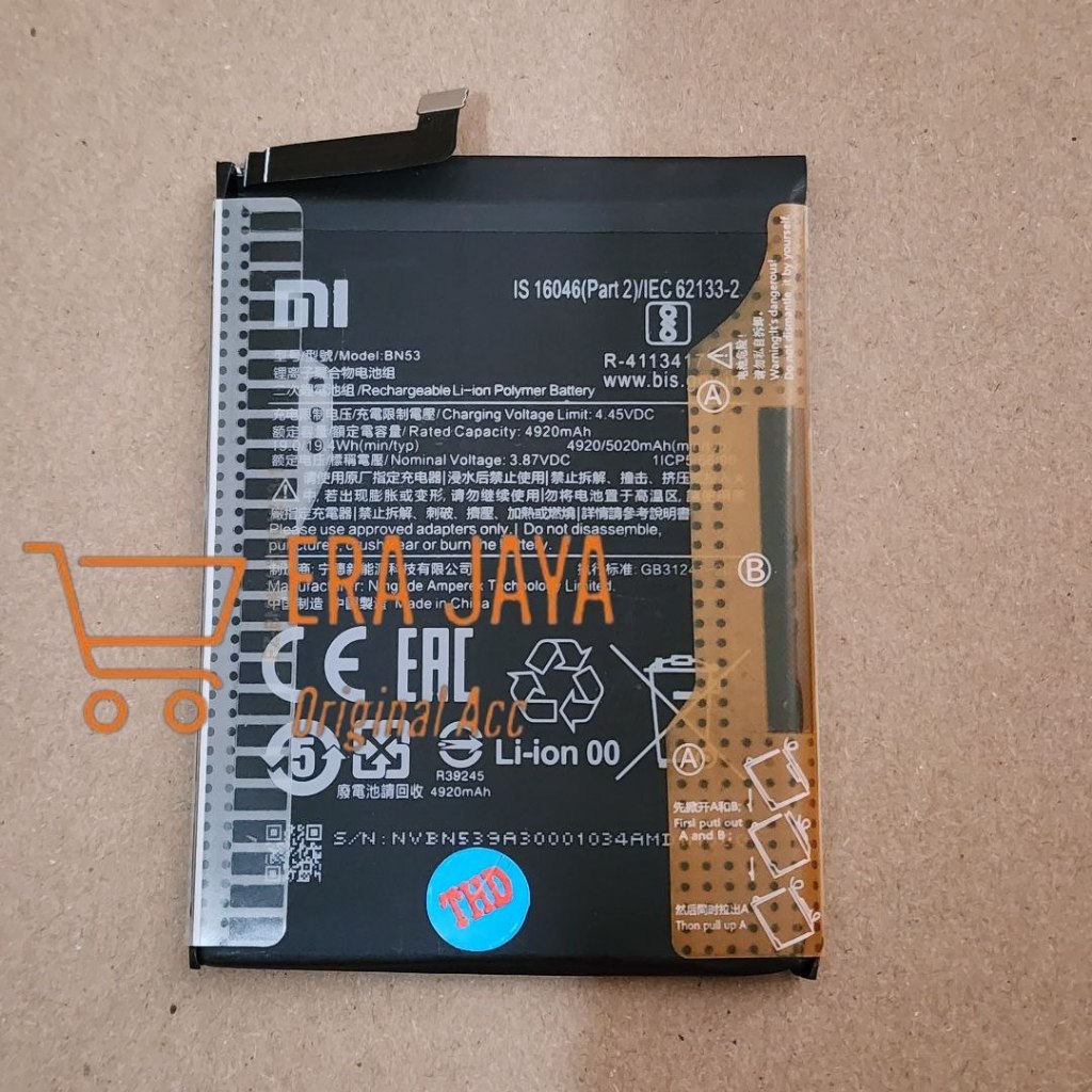 XIAOMI REDMI NOTE 9 PRO - Baterai Batre Hp Xiaomi Redmi Note 9 Pro M2003J6B2G Kode Model BN53 BN 53 