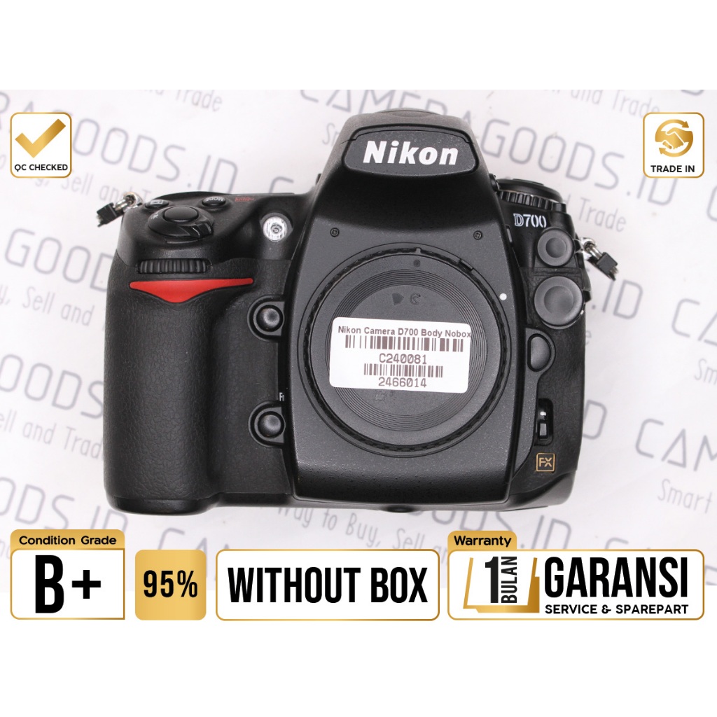 Nikon Camera D700 DSLR Full Frame Body Only - Grade B+ - C240081 Kamera Profesional Digital SLR Used