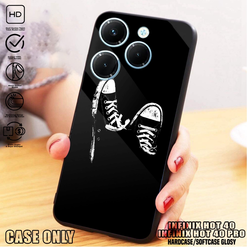 Case  INFINIX HOT 40 / INFINIX HOT 40 PRO  - Casing INFINIX HOT 40 / INFINIX HOT 40 PRO [ HITAM ] Si