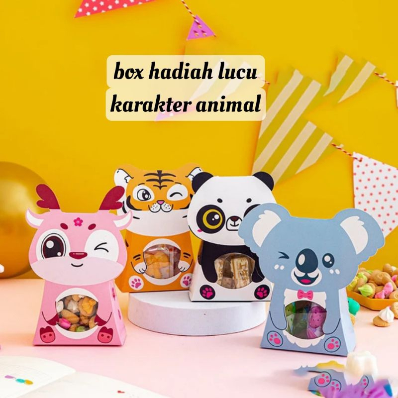 

DY PACK Goddie Bag Hadiah Lucu Box Bingkisan Karakter Animal Kawaii | Dus Hampers Gb-29