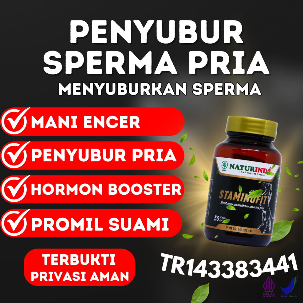 Obat Penyubur Sperma Pria Promil Suami Pengental Sperma BPOM Halal Staminofit Naturindo