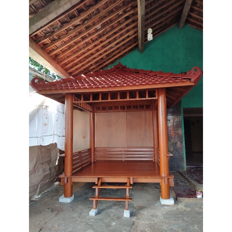 GAZEBO kayu minimalis 3x2 Meter | saung Gasebo Taman Rumah Kayu Joglo atap Sirap