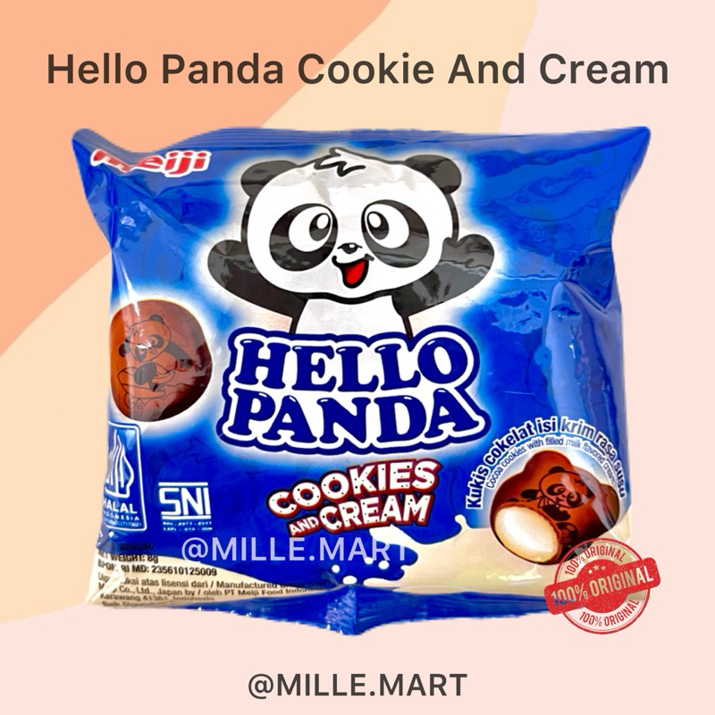 

[Per Pcs] HELLO PANDA 8GR SNACK BISKUIT RASA COOKIES AND CREAM MEIJI