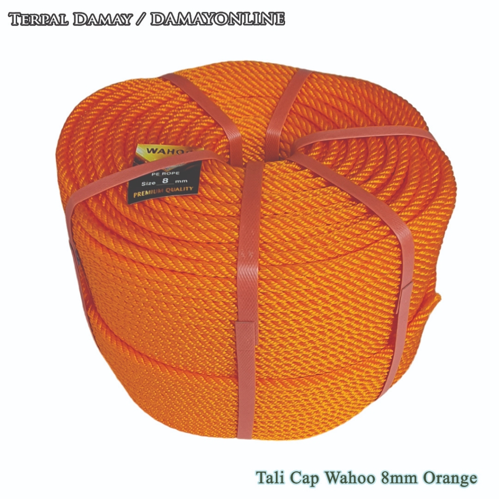 

Tali Tambang PE Cap Wahoo 8mm Orange / Rol ( Harga Per Rol )