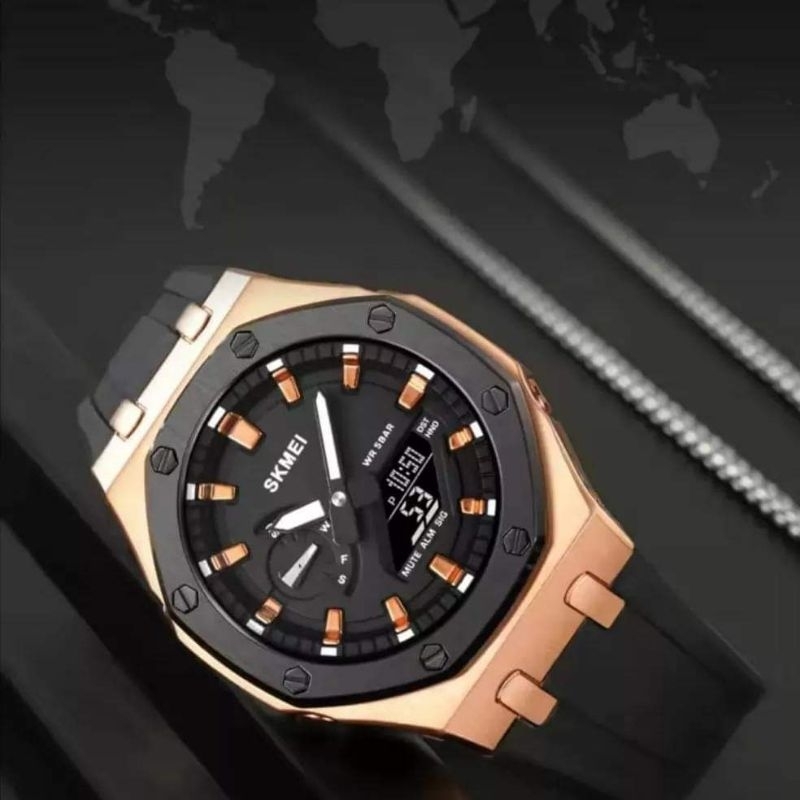 Jam pria Skmei 2243 double time free gift box