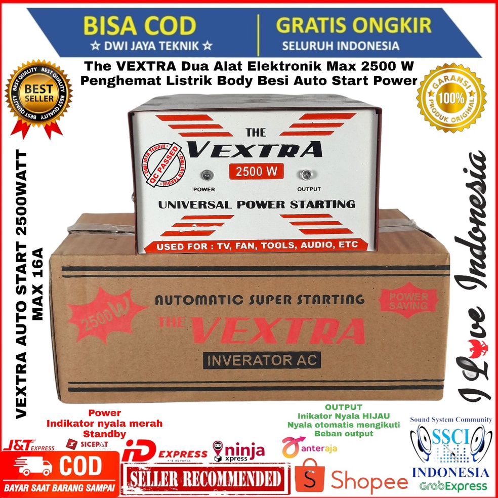 The VEXTRA Dua Alat Elektronik Max 25 W Penghemat Listrik Body Besi Auto Start Power d R7G9