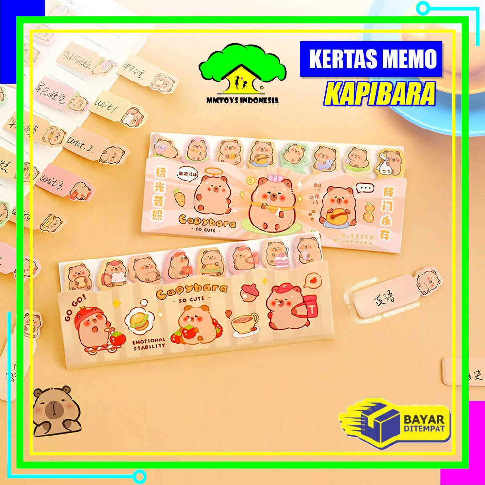 

MI-A95 Sticky Notes Motif Capybara Lucu 8 Baris Pembatas Buku Karakter / Kertas Memo Kapibara Catatan Penanda Buku Stick Note Stationery