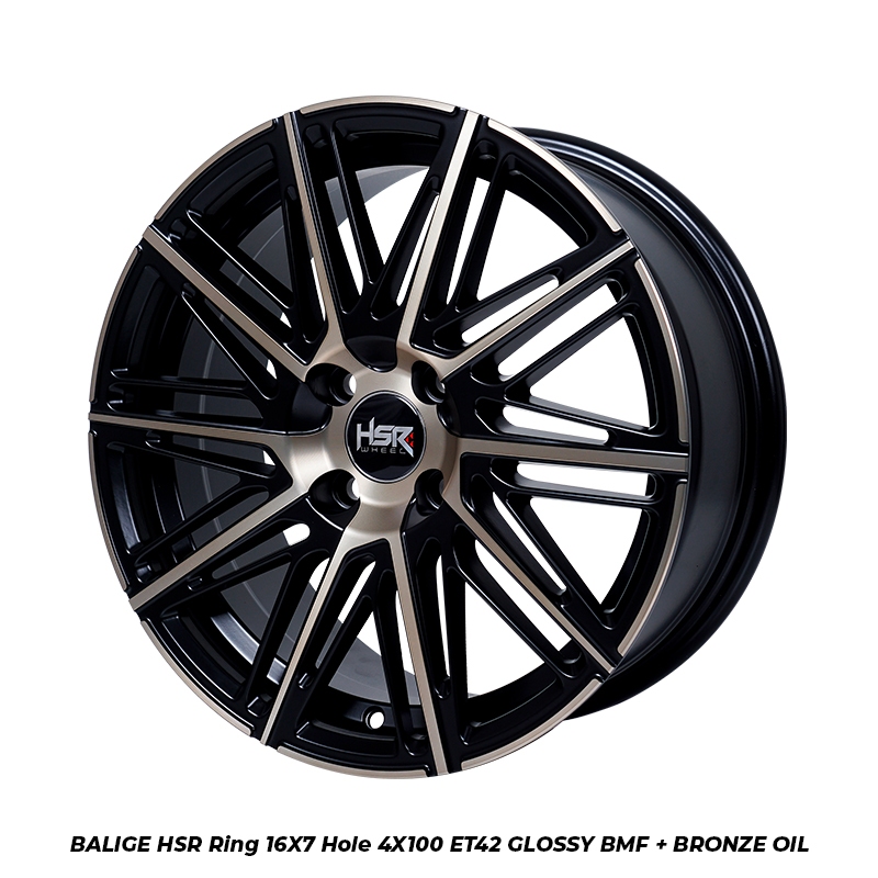 VELG RACING RING 16 MURAH HSR BALIGE BLACK BRONZE R16 UNTUK AVEGA BRIO JAZZ PAKET + BAN