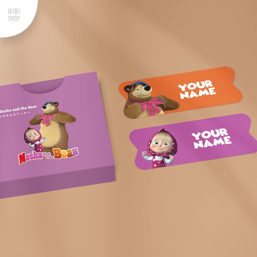 

Stiker Nama Custom Waterproof Masha and The Bear ( Marsha )