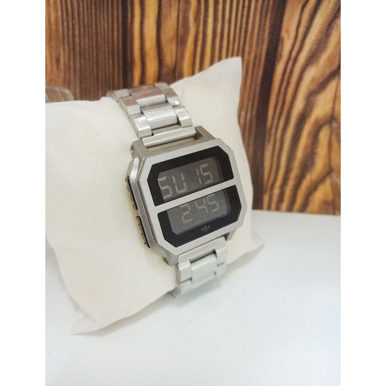 KODE U17X Jam Tangan Adidas Unisex Digital Rantai Stainless