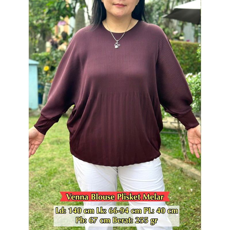 FINA BIG SIZE - VENNA BLOUSE BATWING PLISKET PREMIUM