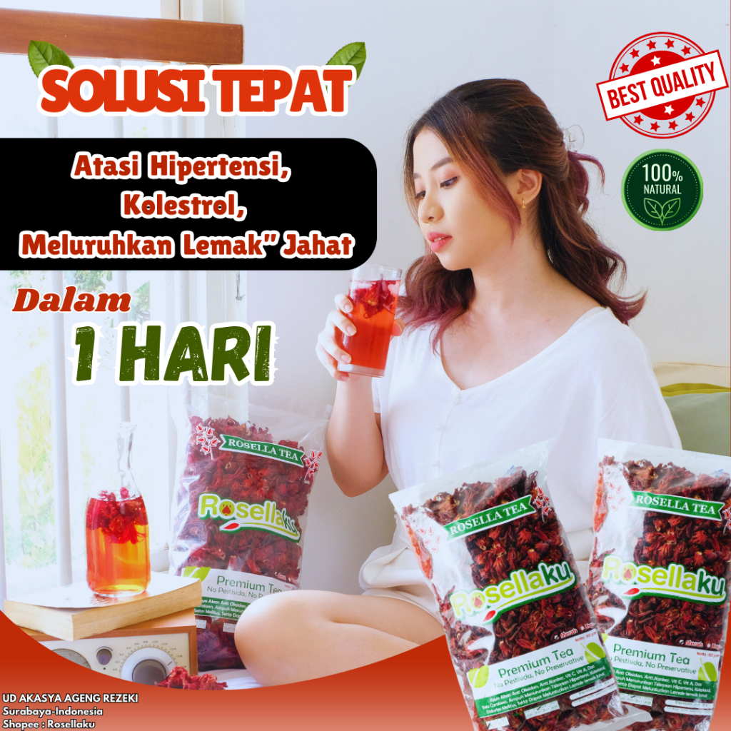 

TEH BUNGA ROSELA MERAH KERING 1KG ORGANIK DEPKES-PIRT / TEH ROSELLA MERAH - UNGU/ OBAT DIET AMPUH