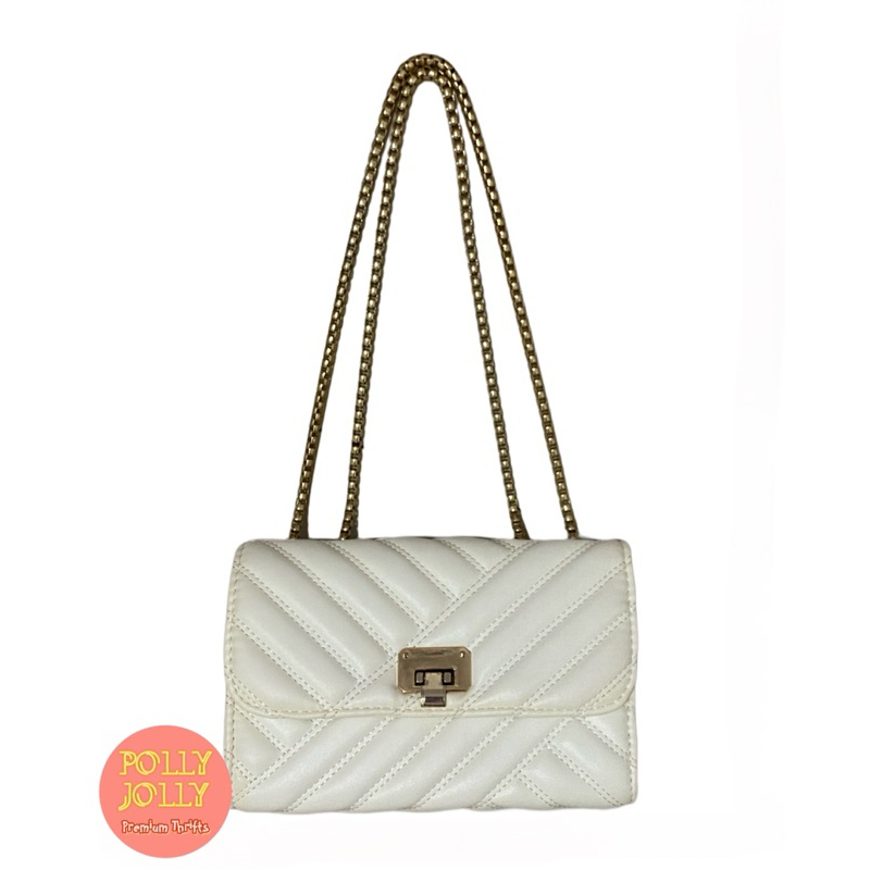 HON&YAN - Tas Slingbag Warna Broken White (Preloved)