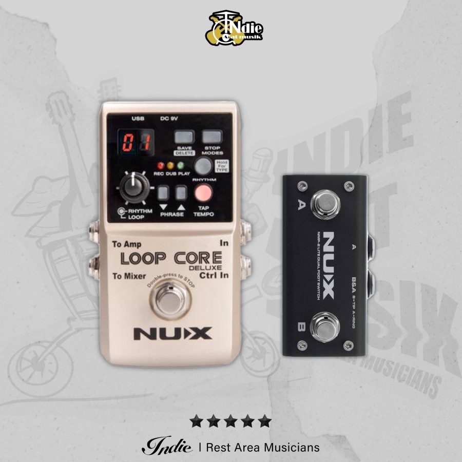 NUX Efek Pedal Loop Core Deluxe Bundle with Footswitch