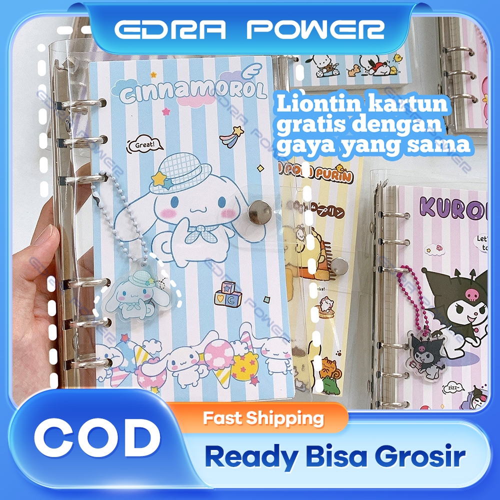 

Binder A6 ring sanrio cute/ Notebook buku catatan lucu journaling [Free Pendant]