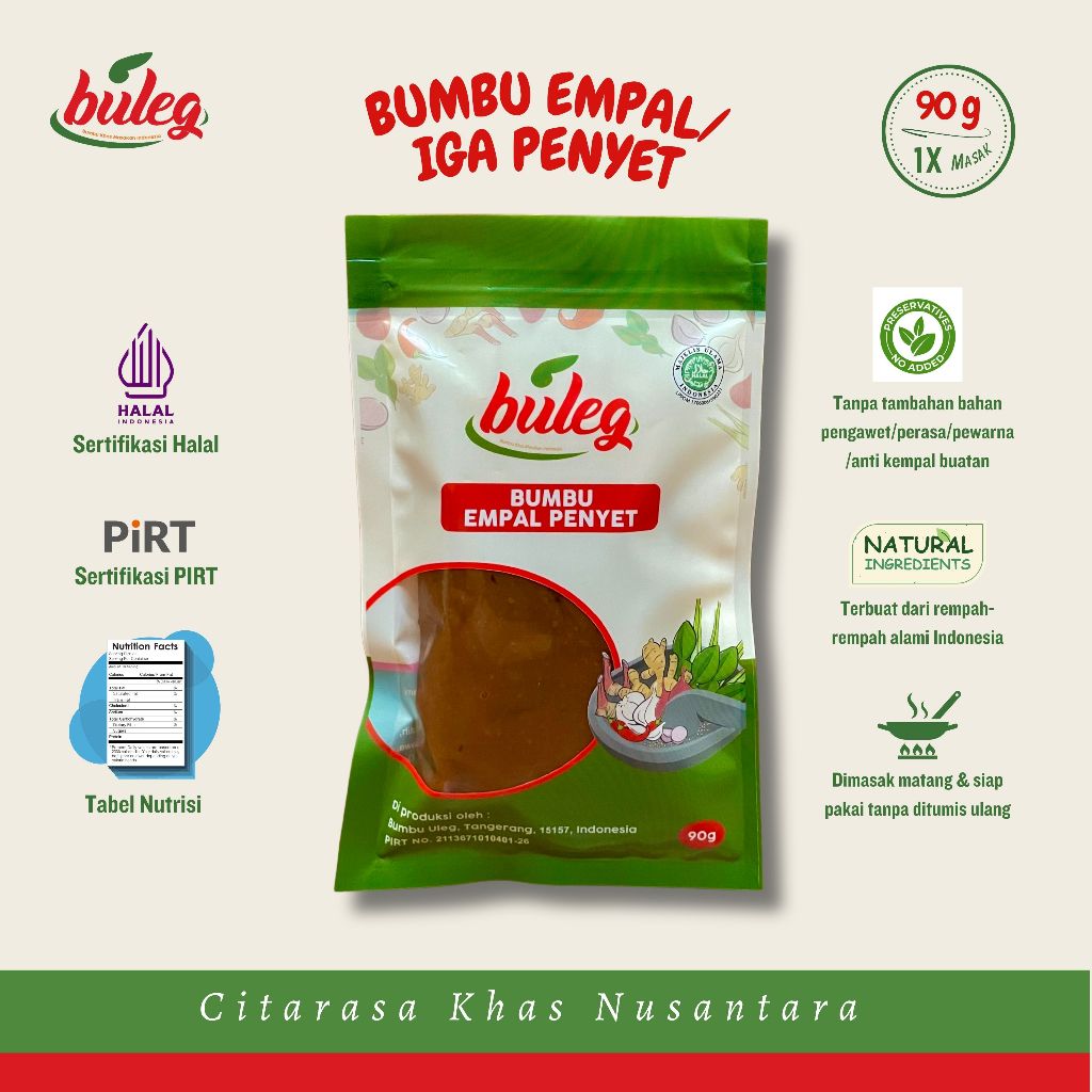 

Buleg Bumbu Empal Penyet - Pack 90 g