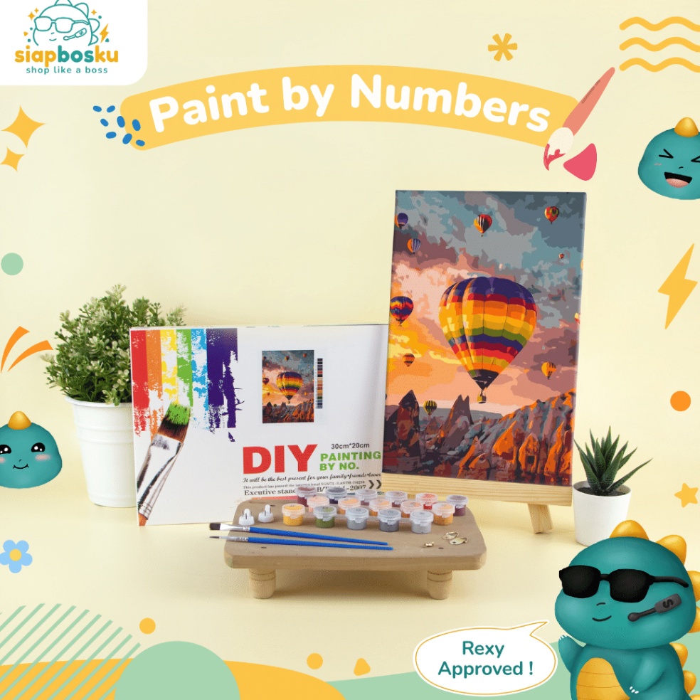 

KODE Y58Z PAINT BY NUMBER 2x3 CM AESTHETIC LANDSCAPE KANVAS PAINTING KIT WITH FRAME SIAP LUKIS