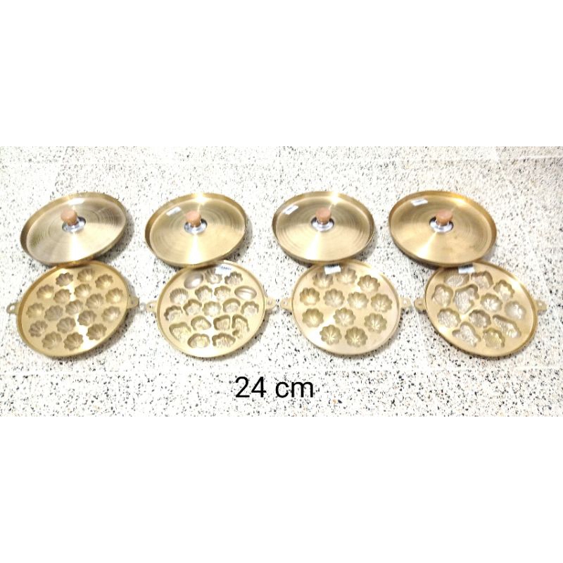 cetakan bolu kering / bolu campur / bolu cermai besar jadul 12 lubang & 18 lubang Kuningan + tutup o