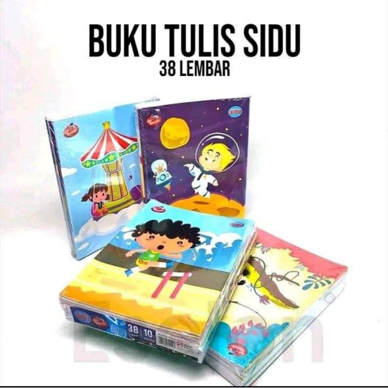 Buku Tulis Sidu isi 38 lembar/pcs, 1 Lusin