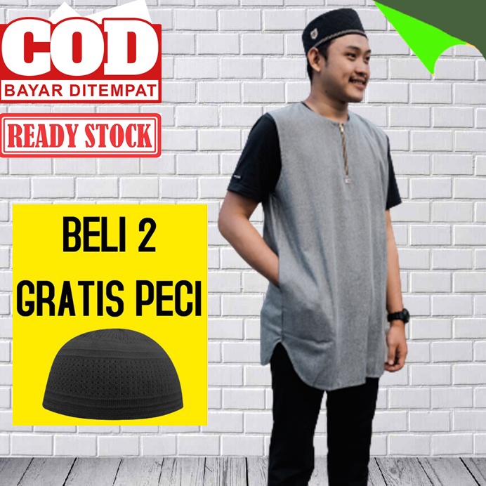 Rompi Sholat Resleting Premium Untuk Pria Dewasa Rosal Zipper Baju Koko Gamis Remaja Terbaru KODE W8