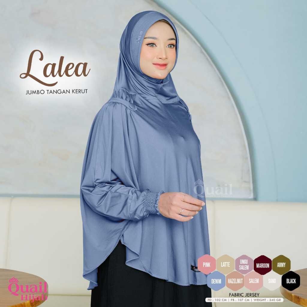 Lalea Casual Hijab jumbo Lengan Original Quail Hijab Lengan Quail Jersey  Quail Lalea Lengan