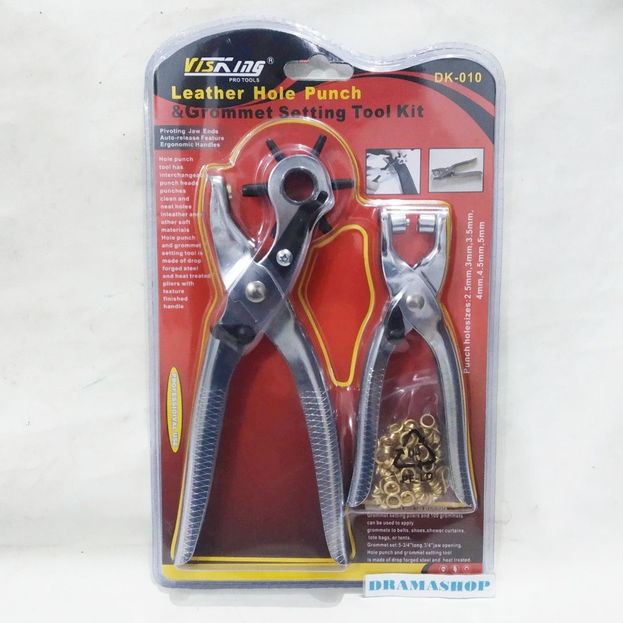 

TERDAHSYAT Leather Hole Punch Set Pembolong Tas Sabuk Gesper Kulit dan tang mata ayam Set 2pcs