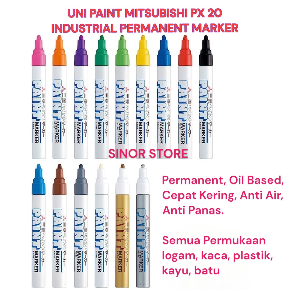 

UNI PAINT Marker Mitsubishi PX2 Spidol Permanent Oil Based c B2N8