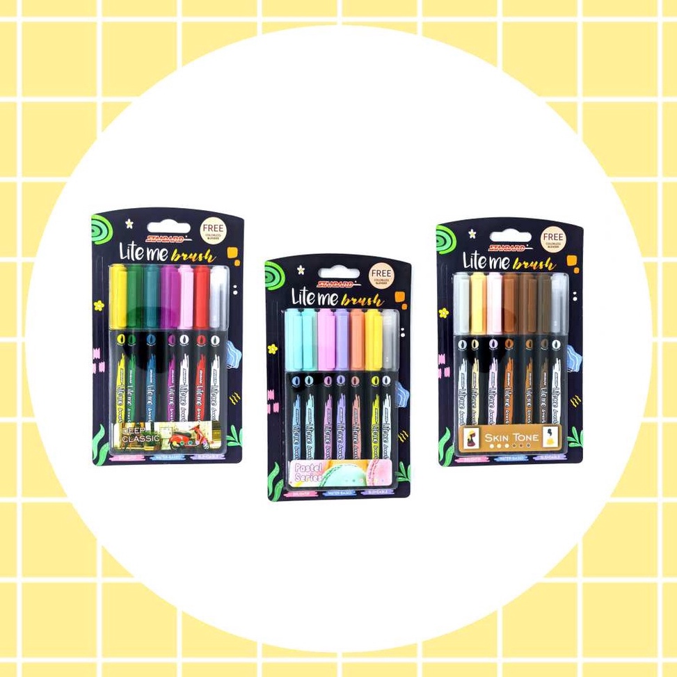 

Standard Lite Me Brush Blister Brush PenMarker LukisPena KuasSpidol Kaligrafi u D6W2
