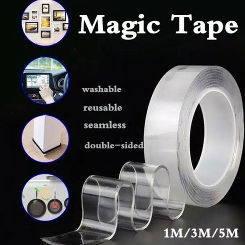 

MURAH MERIAH TT Nano Double Tape Bening Super Magic Acrylic Isolasi 1M 3M 5M Transparan Waterproff Dobel Tip Tahan Air Akrilik Washable