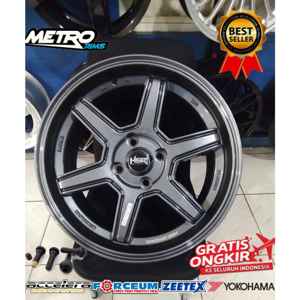 VELG RACING HSR MINAS RING 16 PCD 4X100 PNP BUAT MOBIL BRIO JAZZ AGYA AYLA CALYA VIOS SIGRA CITY