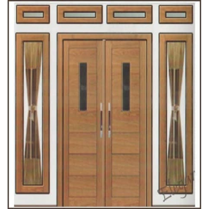 pintu kupu-kupu 1set jendela 2set lubang angin kayu jati putih