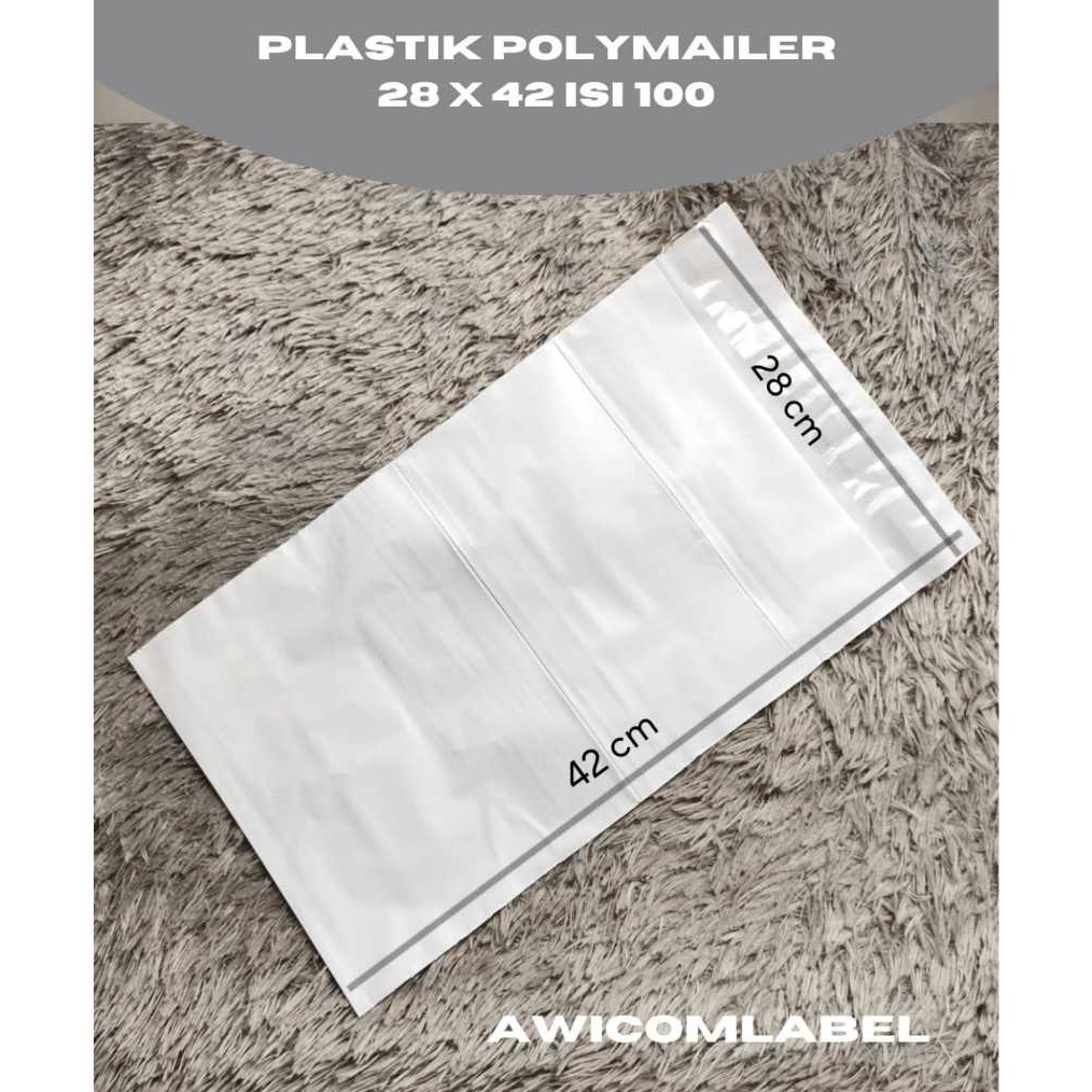 

28x42 POLYMAILER PUTIH Plastik Packing ukuran 28 x 42 cm isi 1 l F7I8