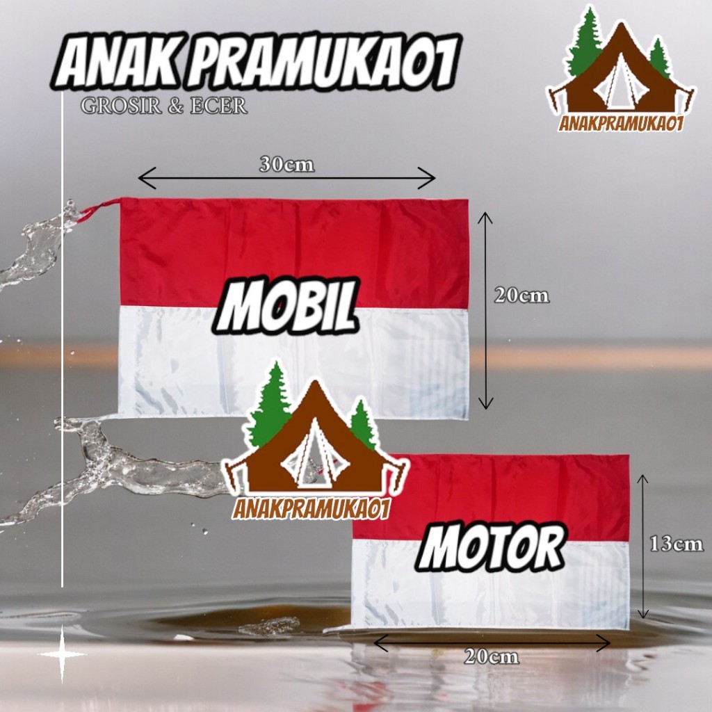 Bendera motor dan mobil / bendera merah putih motor/mobil