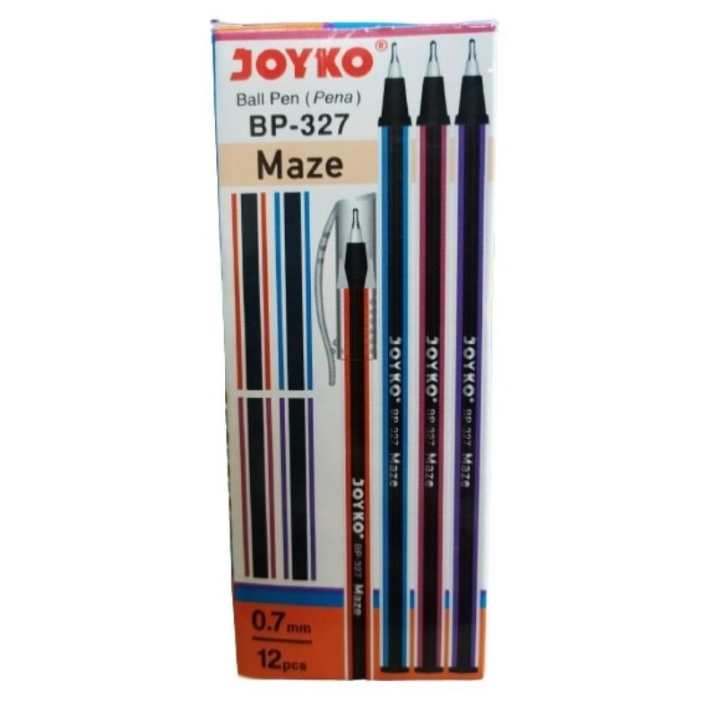 

1 Pcs dan 1 Lusin isi 12pcs Joyko Pulpen/Ball Pen(PENA) BP-327 Maze