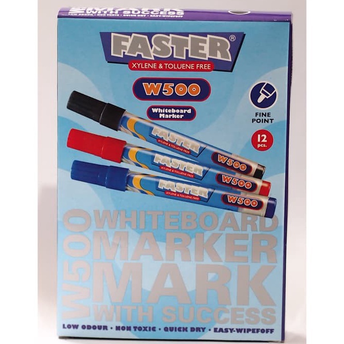

Faster W5 Whiteboard Marker isi 12pcs Black Blue Red v A1B5