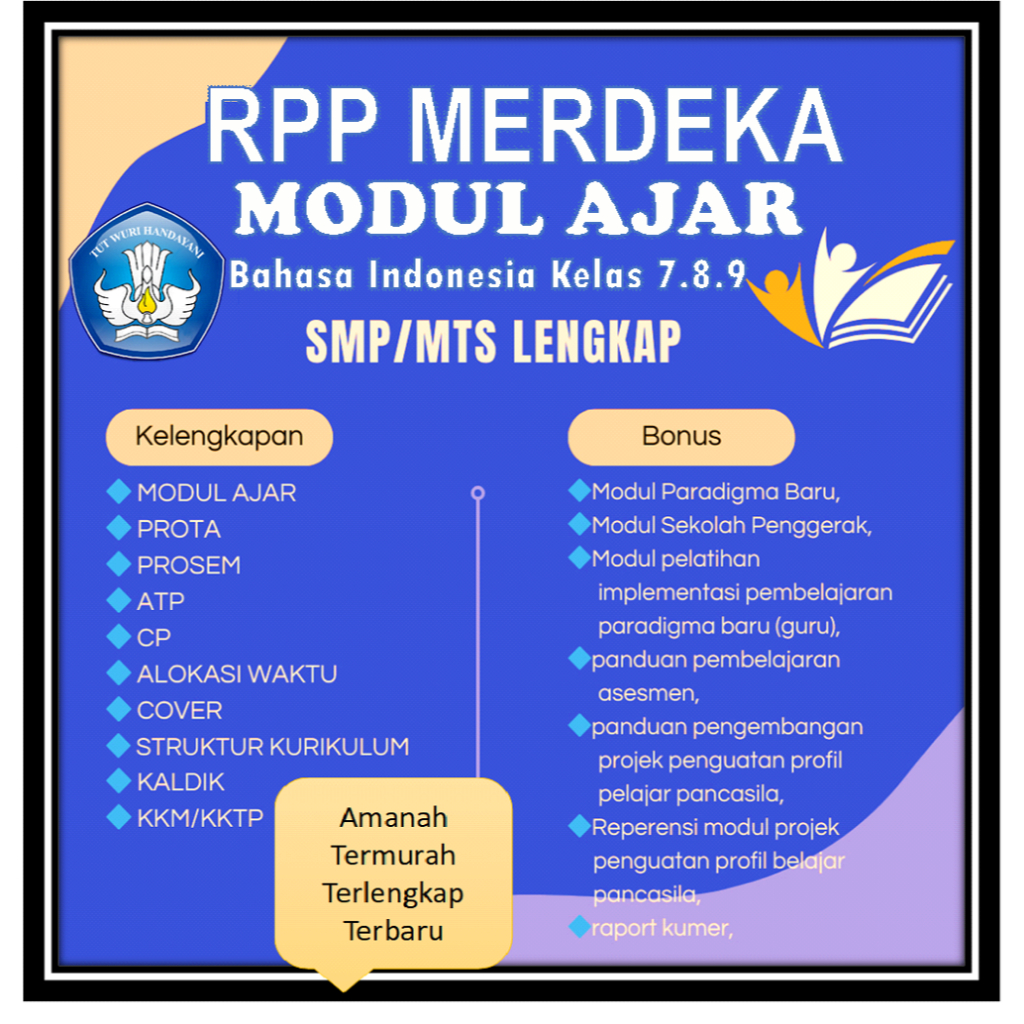 

Modul Ajar BAHASA INDONESIA KUMER KELAS 7.8.9 SMP/MTs Lengkap