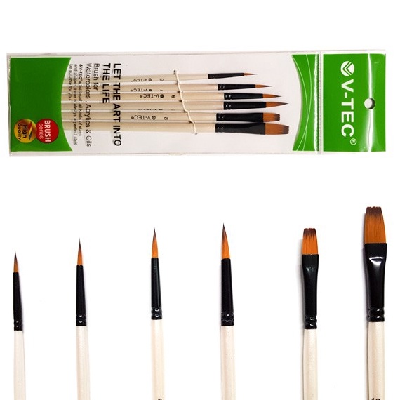 

VTec Brush A411 Set 6 Kuas Lukis Set 6 d Y2T9