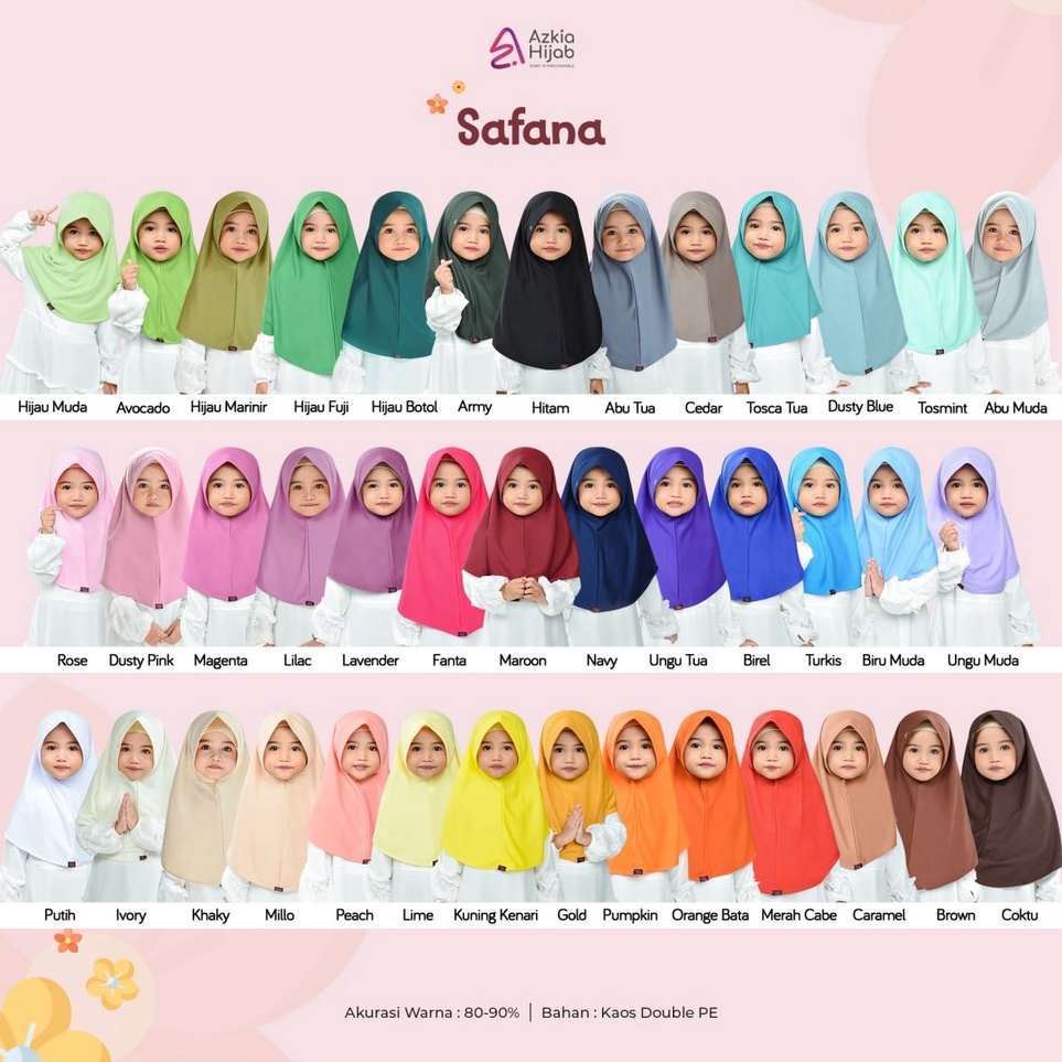 JilbabKerudung Anak Sekolah Safana Size Lno 8 Ori By Azkia Hijab KODE J7K9