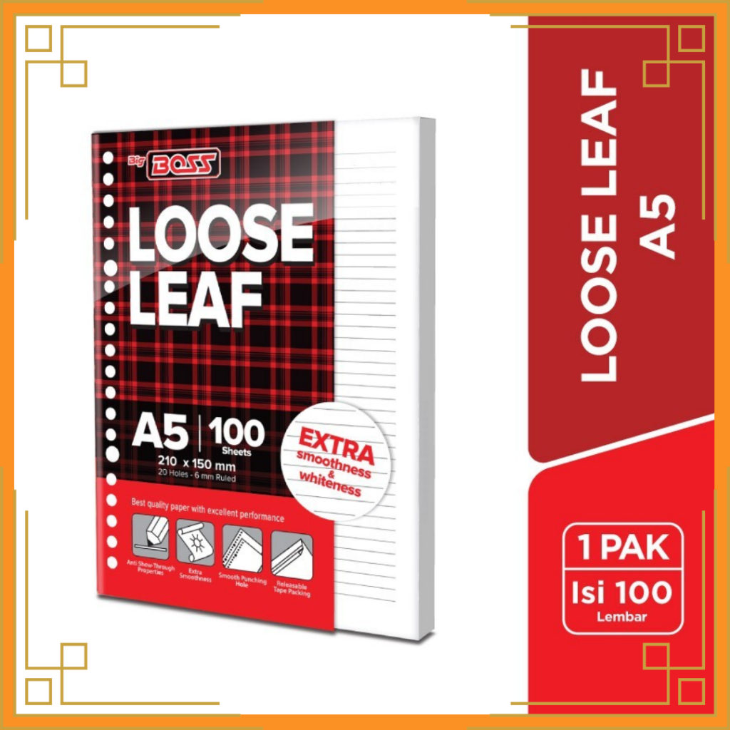 

BIG BOSS Loose leaf paperline/isi binder ukuran A5 dan B5