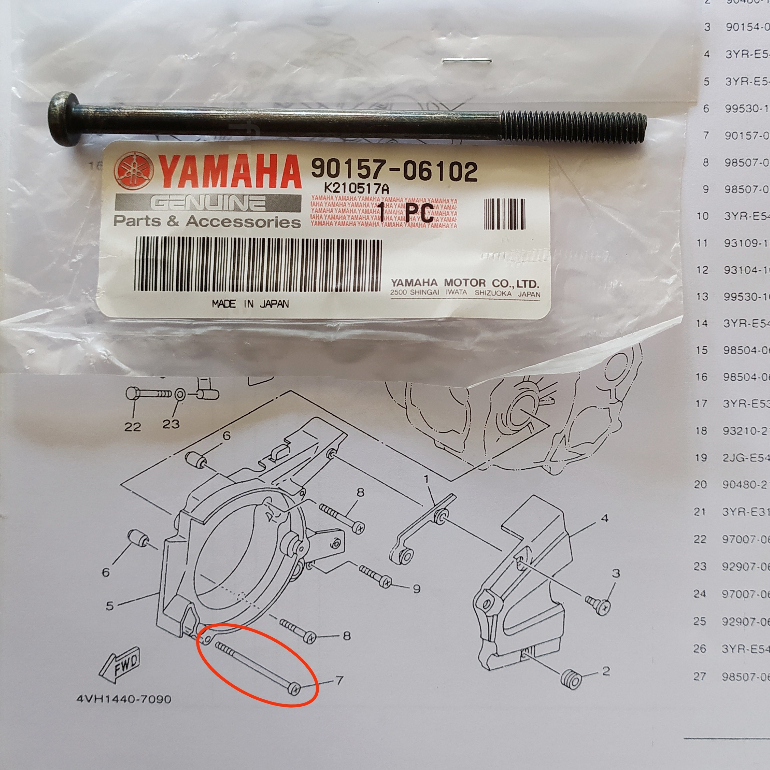 BAUT BLOK BAK MAGNET PANJANG 90157-06102 FIZR F1ZR FIZ R FORVE ONE ORIGINAL JAPAN