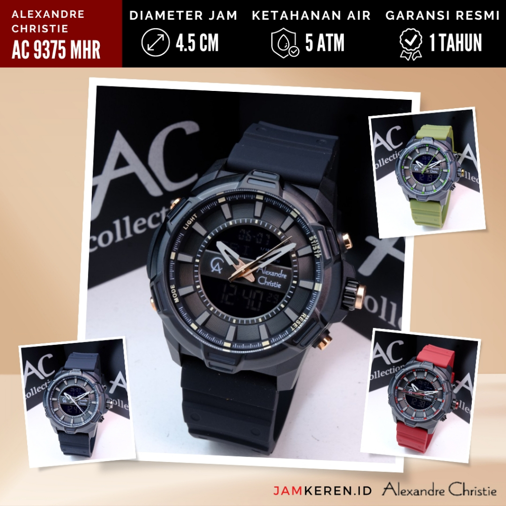 JAMKEREN Alexandre Christie Jam Tangan Pria AC9375 AC 9375 MH Tali Karet Original Garansi Resmi