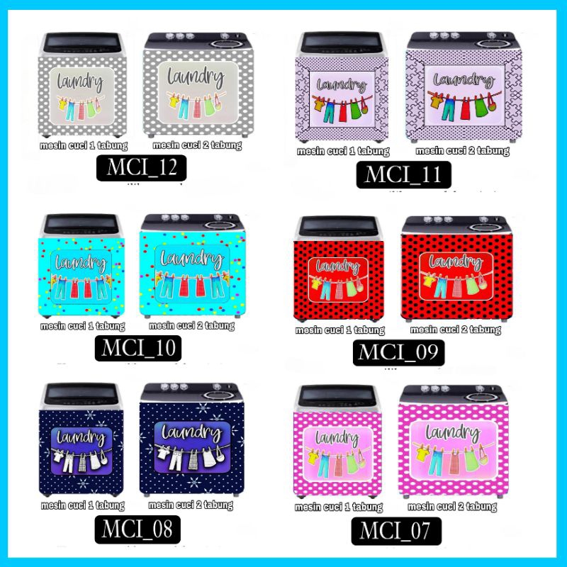 Stiker mesin cuci 1 tabung / stiker mesin cuci 2 tabung / stiker mesin cuci 1 tabung full body / sti