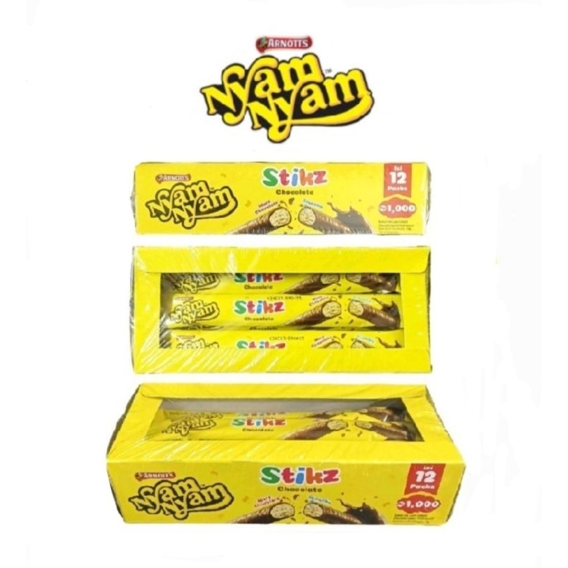 

NyamNyam Stikz / STIKZ (Box) / Nyam Nyam Stikz Chocolate Crunchy / Coklat / Biskuit Stick