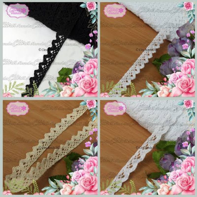 RENDA RAJUT 1,5CM/RENDA RAJUT METERAN/HIASAN MAHAR/RENDA BAJU