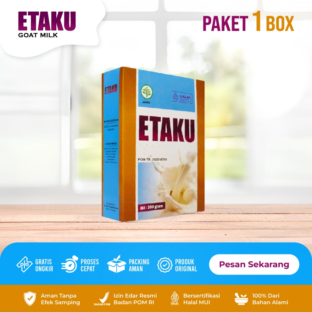 

Etaku Goat Milk Susu Kambing Etawa Asli Paket 1 Box