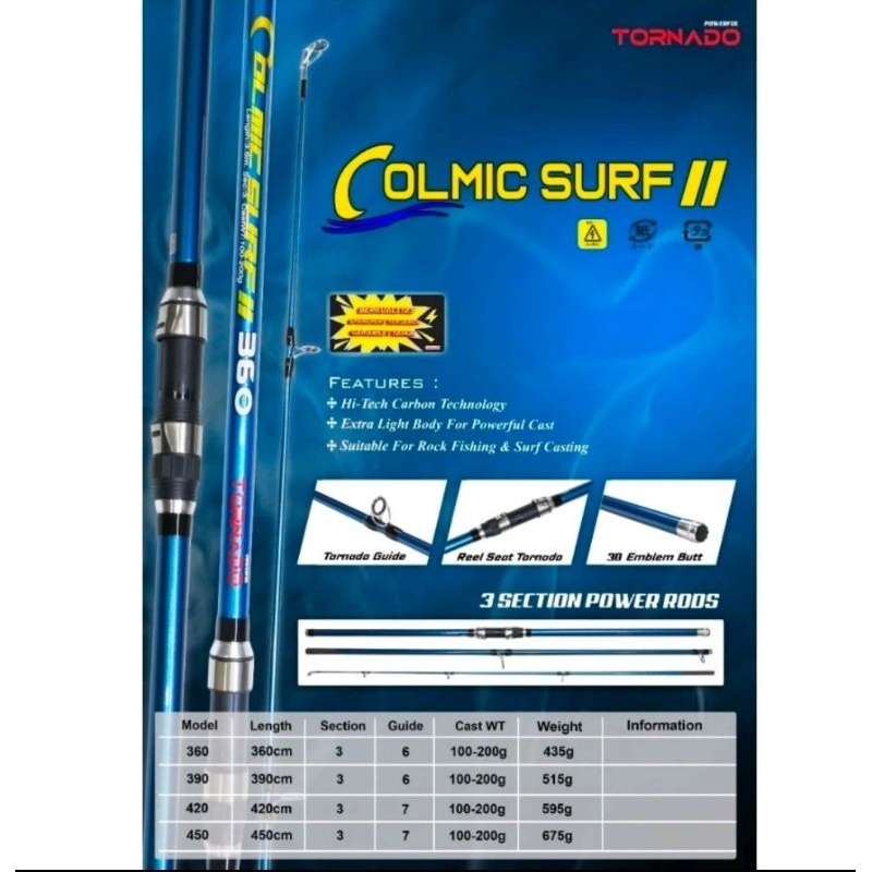 joran sambung 3 tornado colmic surf 420 cm