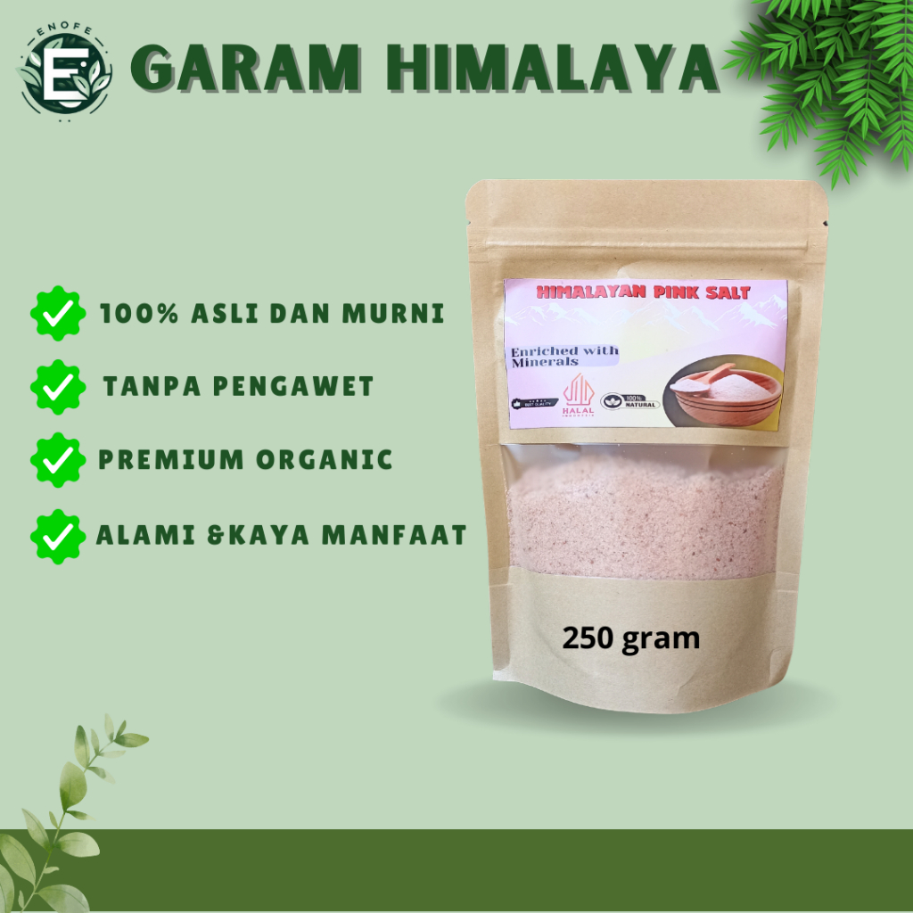 

Himalayan Pink Salt 250Gram Premium Original 100% Natural / Garam Himalaya Premium Organic Untuk Diet Sehat