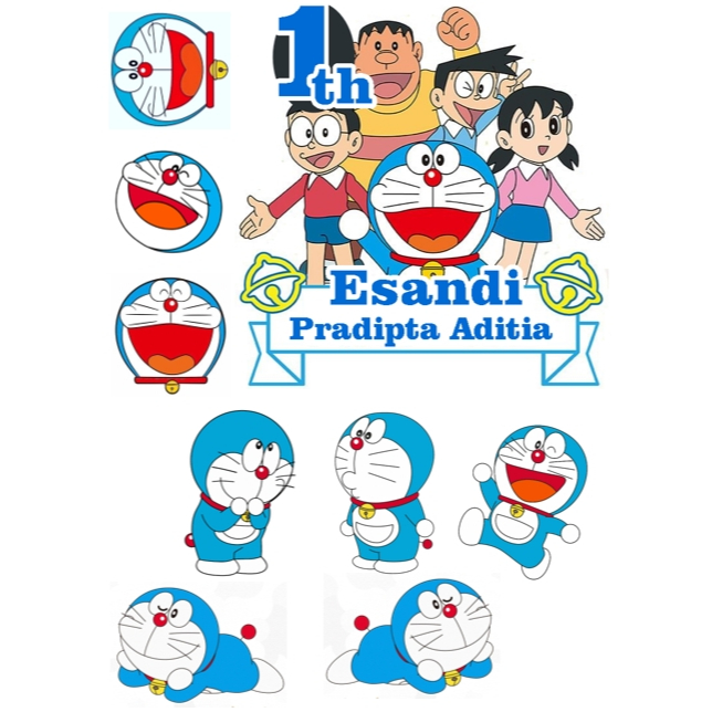 Topper Doraemon Custom Topper Kue Ulang Tahun